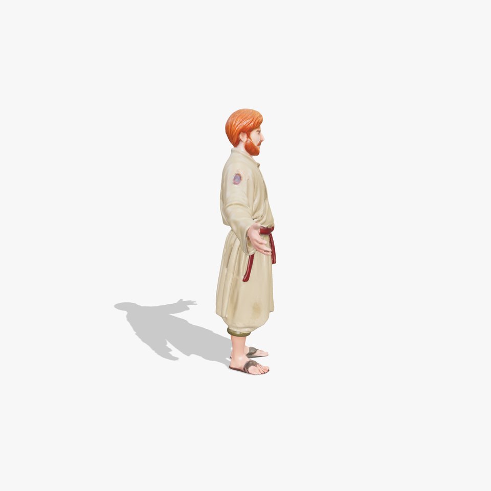 Medieval Peasant Character Rigged and Animated Model